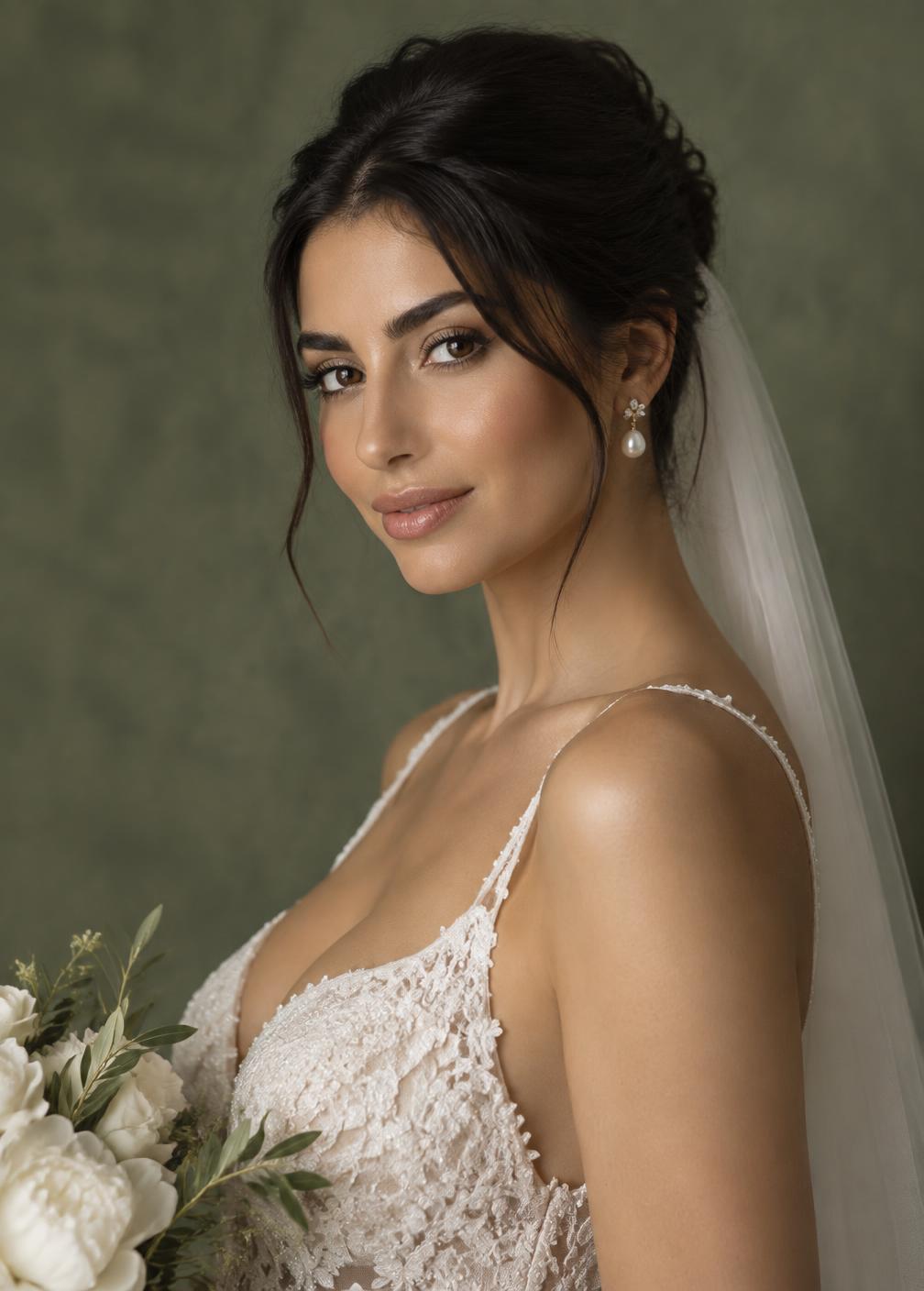 Bride with natural editorial makeup